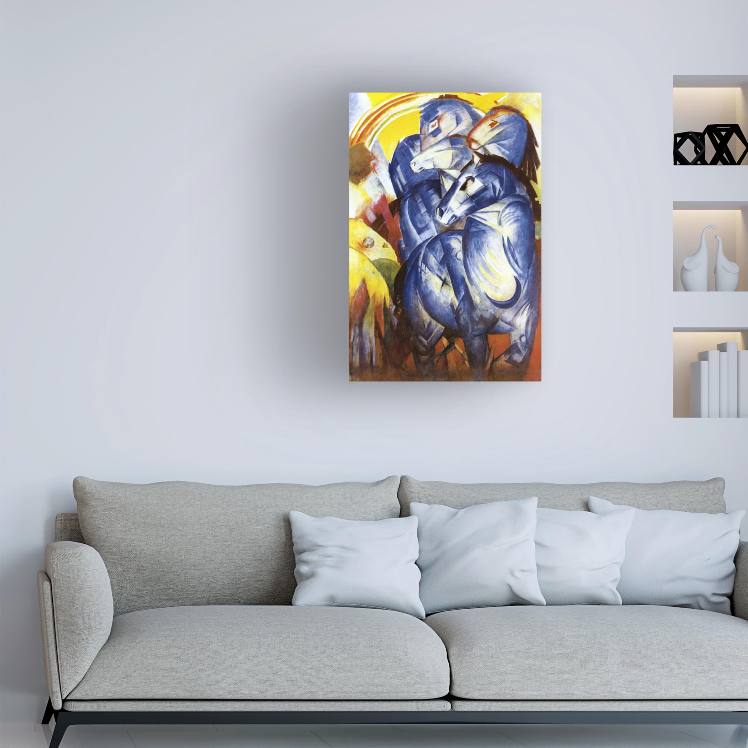 Amazon｜Trademark Fine Art A Tower of Blue Horses 1913 フランズ